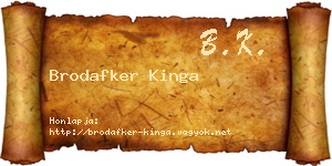 Brodafker Kinga névjegykártya